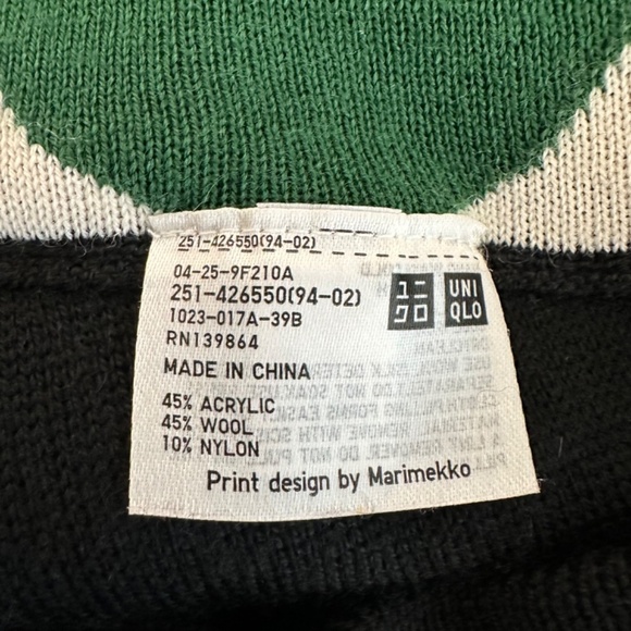 Marimekko Uniqlo High Rise Wide Leg Pants Trousers Wool blend Pull On Crop XS - Picture 14 of 16